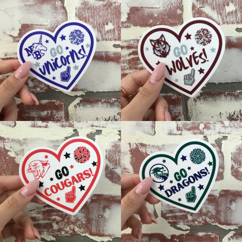 Heart School Spirit Stickers