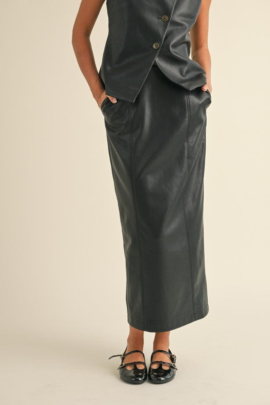 Faux Leather Skirt