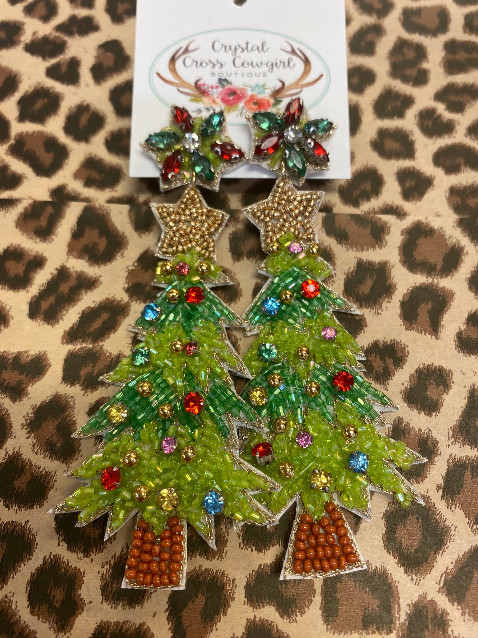 Sequins Christmas Tree Earrings