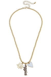 Texas A&M Aggies Ball Bead Charm Necklace