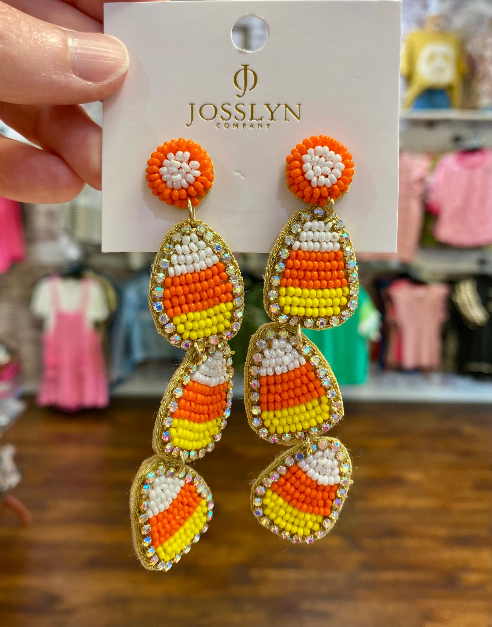 3 Tier Candy Corn Earrings