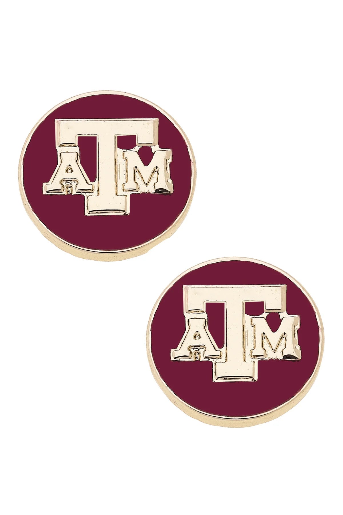 Texas A&M Aggies Logo Circle Stud Earrings