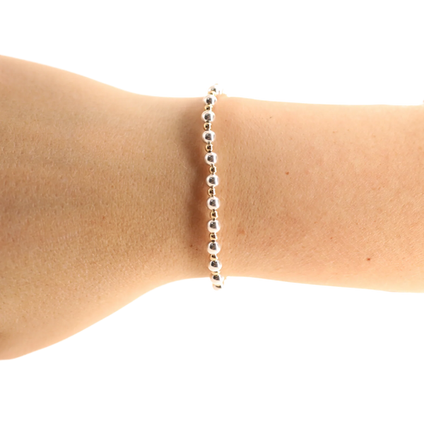 Beaded Blondes Mini Katy Bracelet in Silver with Gold