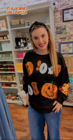 Halloween Sequin Pullover