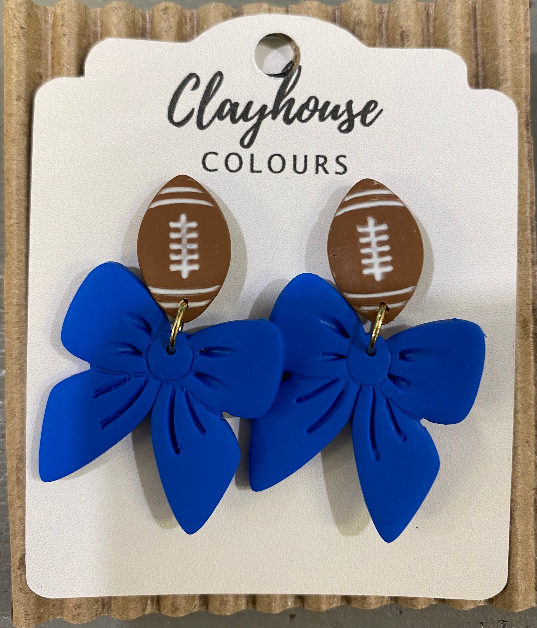 Football & Bow Earrings