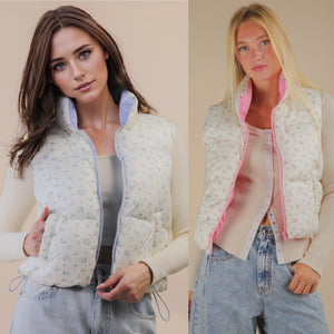 Floral Puffer Vest