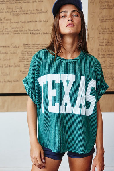 Texas Graphic Textured Top