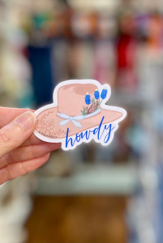 Howdy Cowboy Hat Sticker