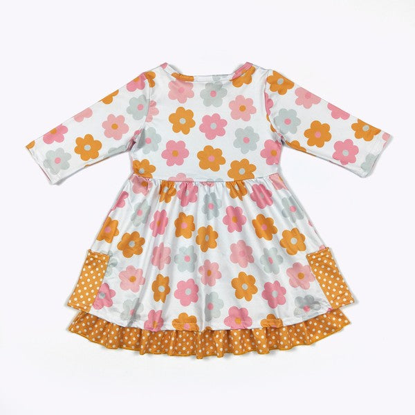 Mustard Daisy Girls Dress