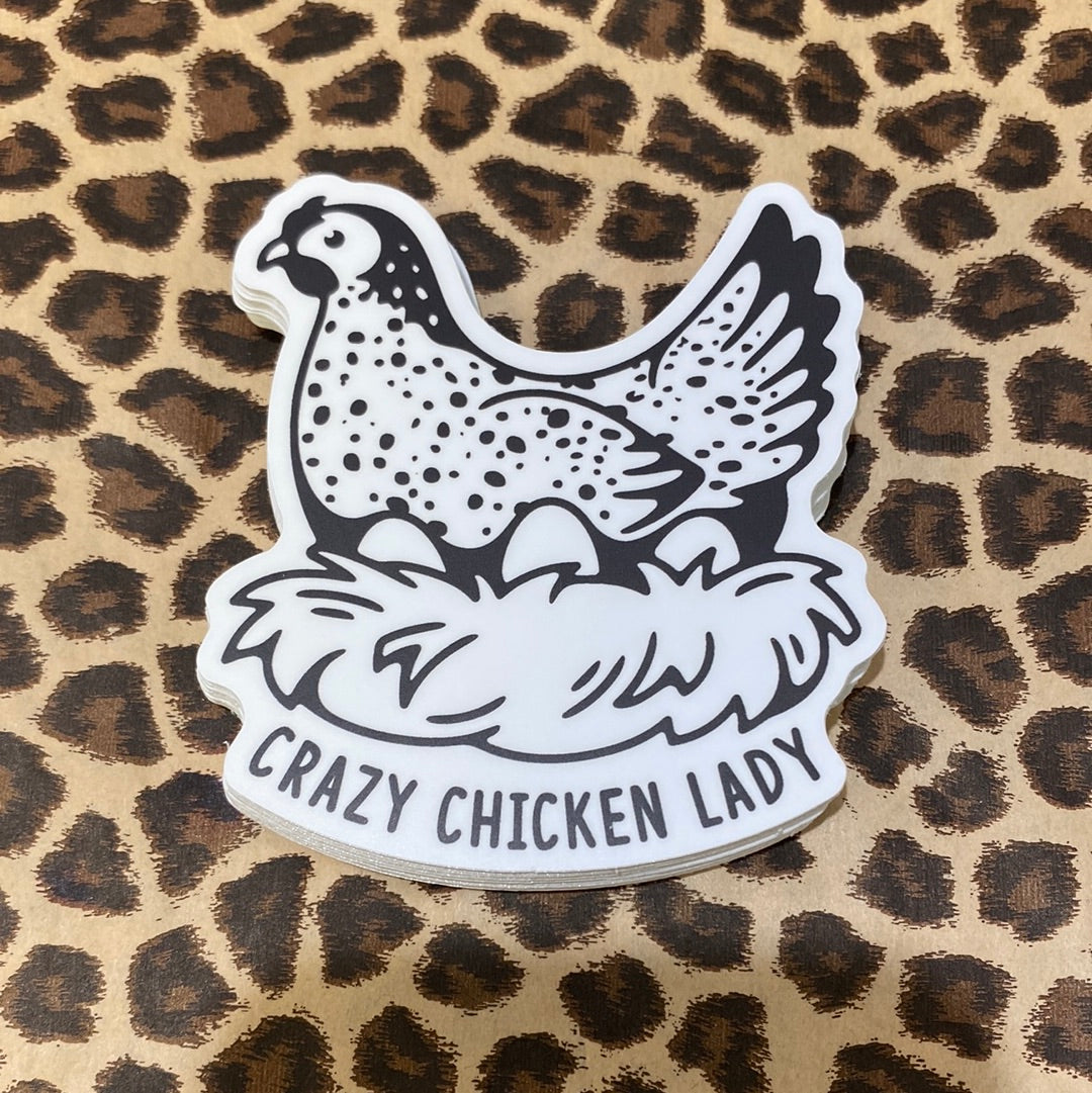 Crazy Chicken Lady Sticker