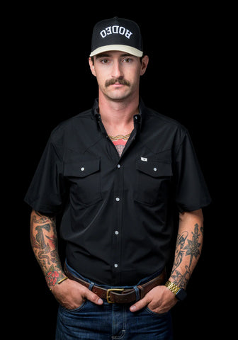 CORE-Black Short Sleeve Snap Shirt