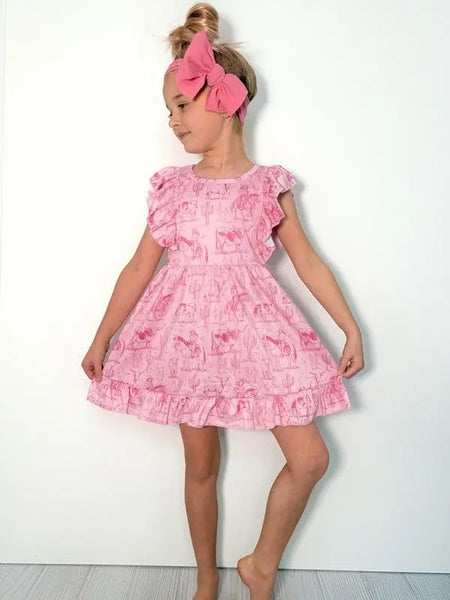 Pink Western Girls Dress