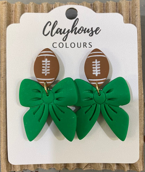 Football & Bow Earrings