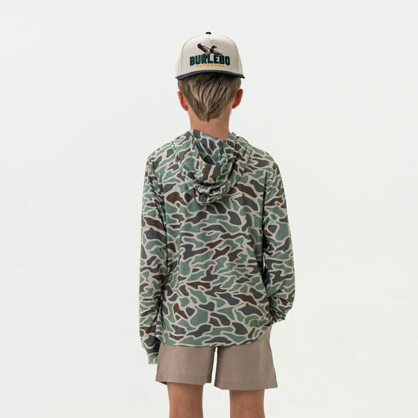 Burlebo Youth Performance Hoodie- Retro Duck Camo