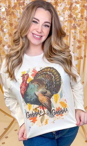 Gobble Gobble Rhinestones Long Sleeve Top