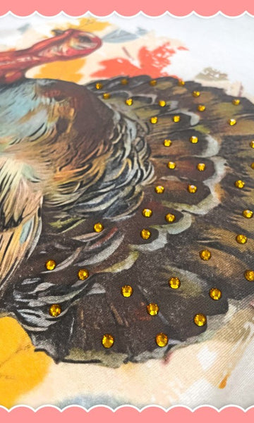 Gobble Gobble Rhinestones Long Sleeve Top