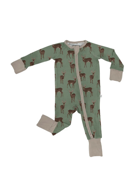 Goosies Deer Long Sleeve Zip Up Onsie