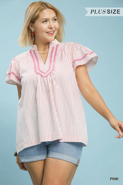 Curvy Marcy Pink Blouse