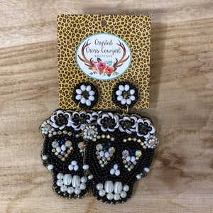 Beaded Sugar Skull Earrings