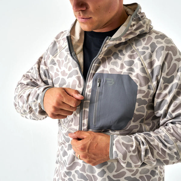 Burlebo Blaze Tech Quarter Zip- Classic Deer Camo