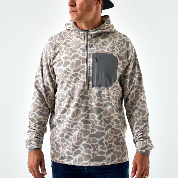 Burlebo Blaze Tech Quarter Zip- Classic Deer Camo