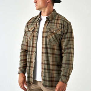 Burlebo Flannel Button Down- Timber Brown