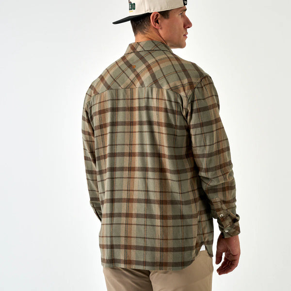 Burlebo Flannel Button Down- Timber Brown