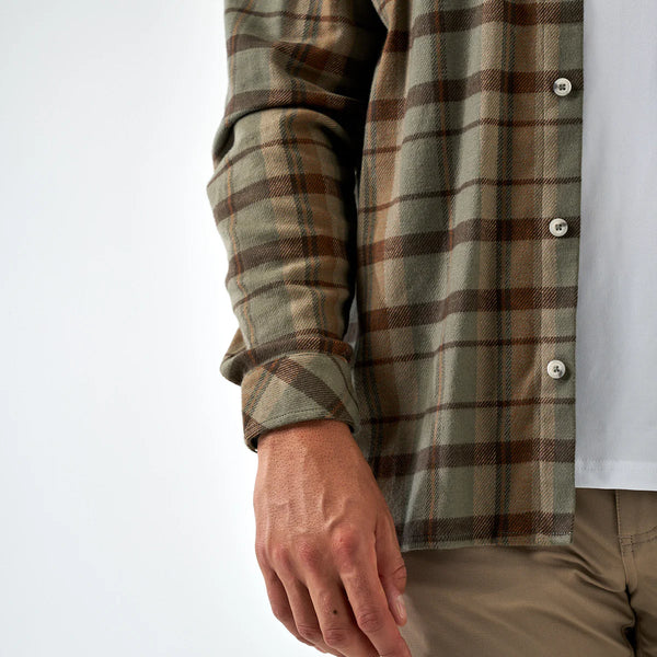 Burlebo Flannel Button Down- Timber Brown