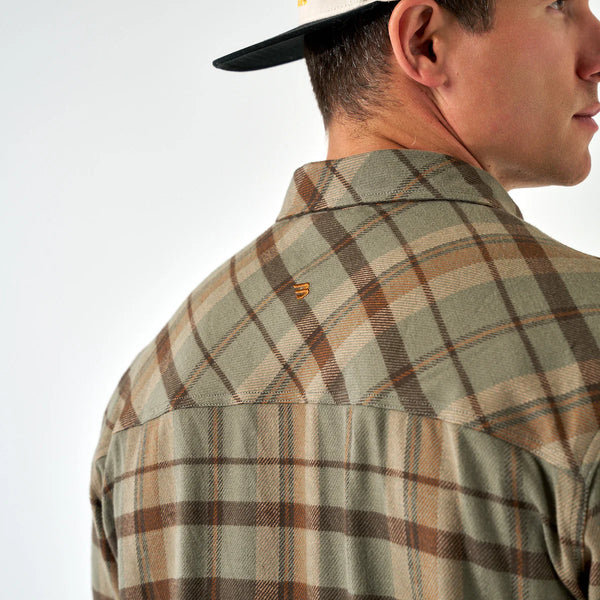 Burlebo Flannel Button Down- Timber Brown