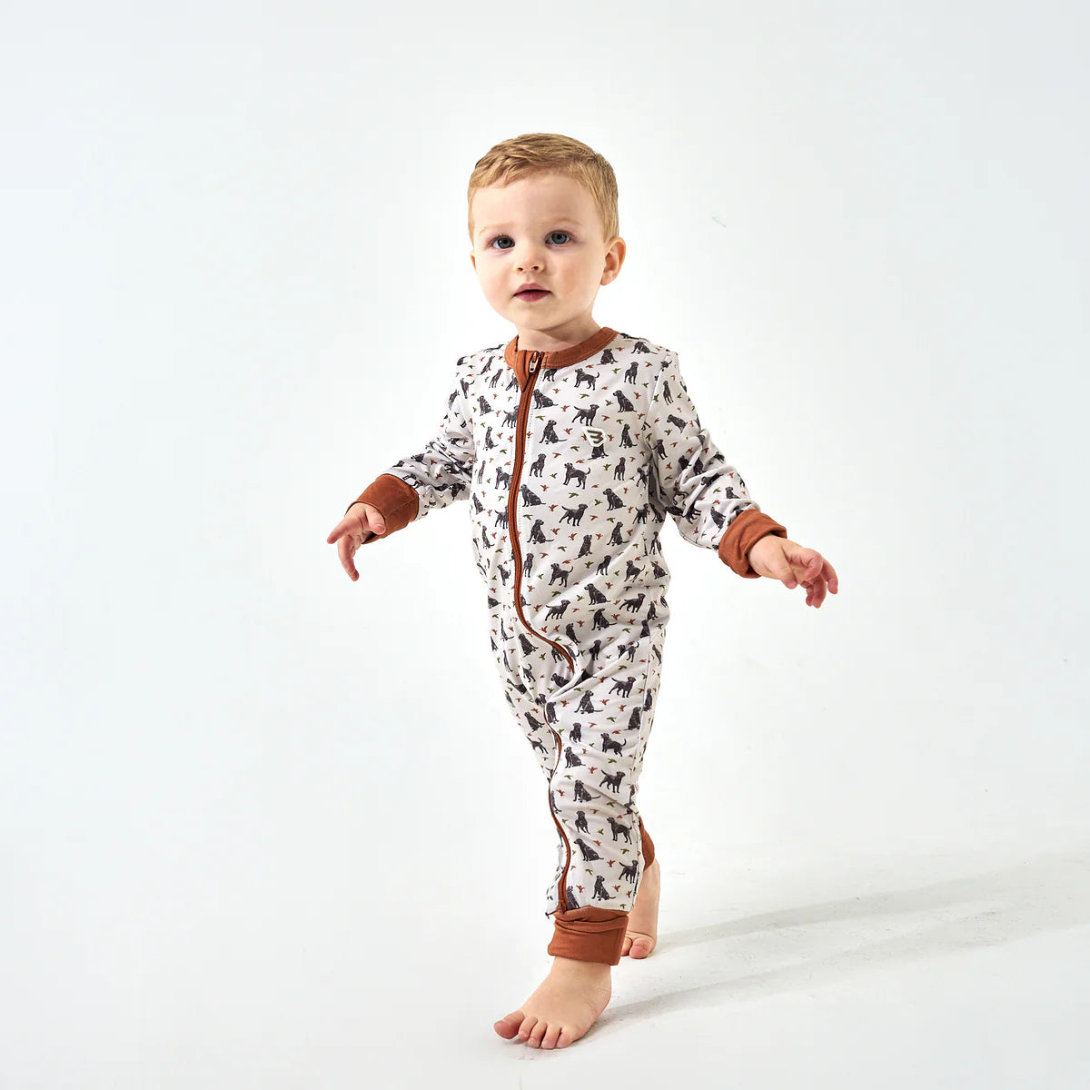 Burlebo Baby Zip Up- Ducks & Dogs