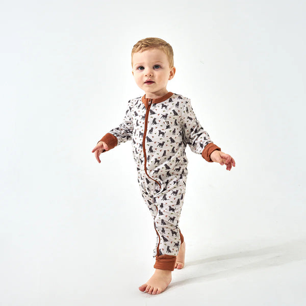 Burlebo Baby Zip Up- Ducks & Dogs