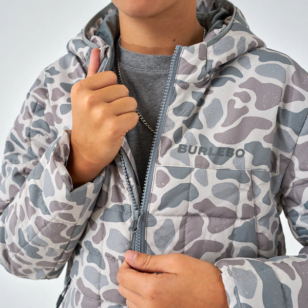 Burlebo Youth Puffer Jacket- Classic Deer Camo