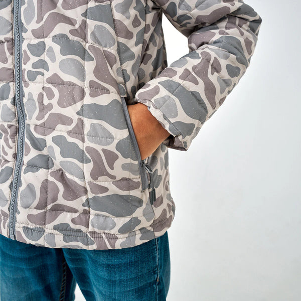 Burlebo Youth Puffer Jacket- Classic Deer Camo
