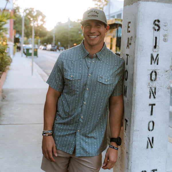 Burlebo Performance Western Shirt- Ranch Sage