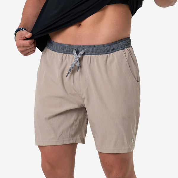 Burlebo Athletic Shorts- Heather Khaki w/ Venado Camo Liner