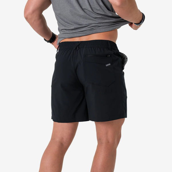 Burlebo Everyday Shorts- Matte Black w/ Retro Duck Camo Pocket