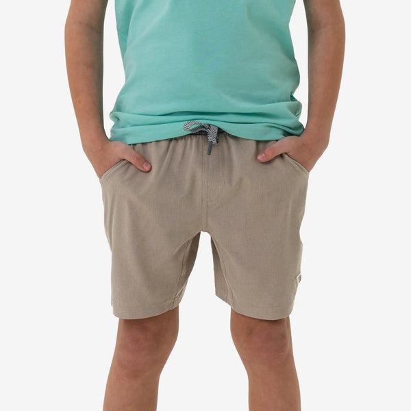 Burlebo Youth Athletic Shorts- Heather Khaki- Venado Camo Liner