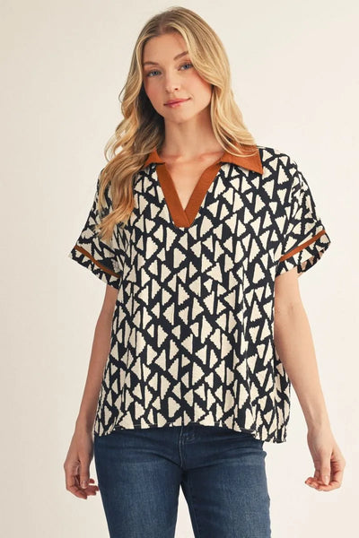 Curvy Harper Geo Top