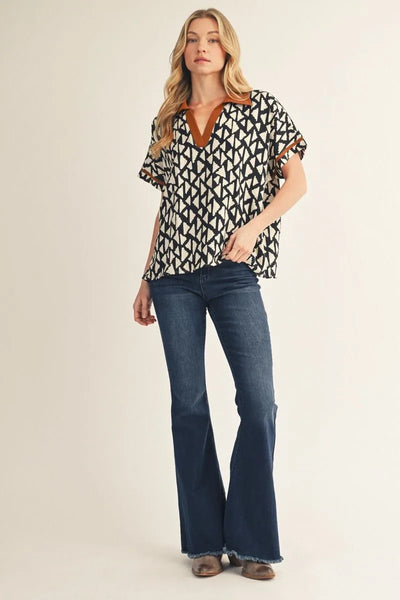 Curvy Harper Geo Top