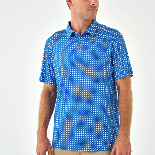 Burlebo Performance Polo- Texas- Blue & White