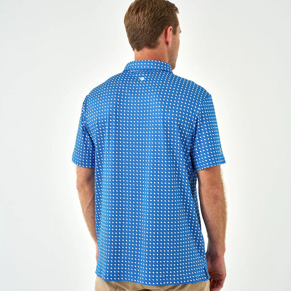 Burlebo Performance Polo- Texas- Blue & White