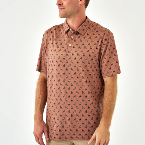 Burlebo Performance Polo- Whitetail Deer- Brown