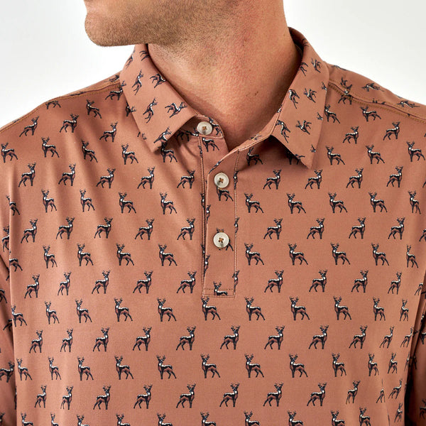 Burlebo Performance Polo- Whitetail Deer- Brown