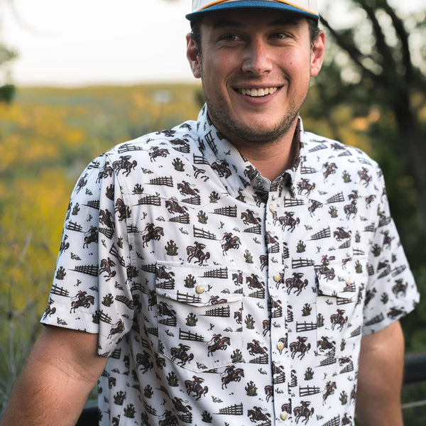 Burlebo Performance Western Shirt- Cowboy Country