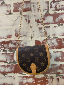 Girls Brown Printed Purse