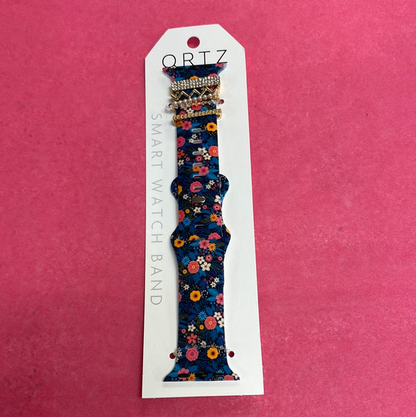 Printed Watch Band W/Pearl Rings