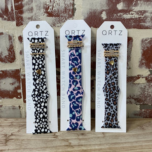 Printed Watch Band With Charms & Rings