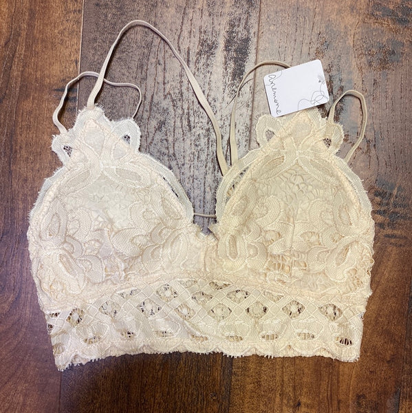 Lace Bralette With Criss Cross Straps