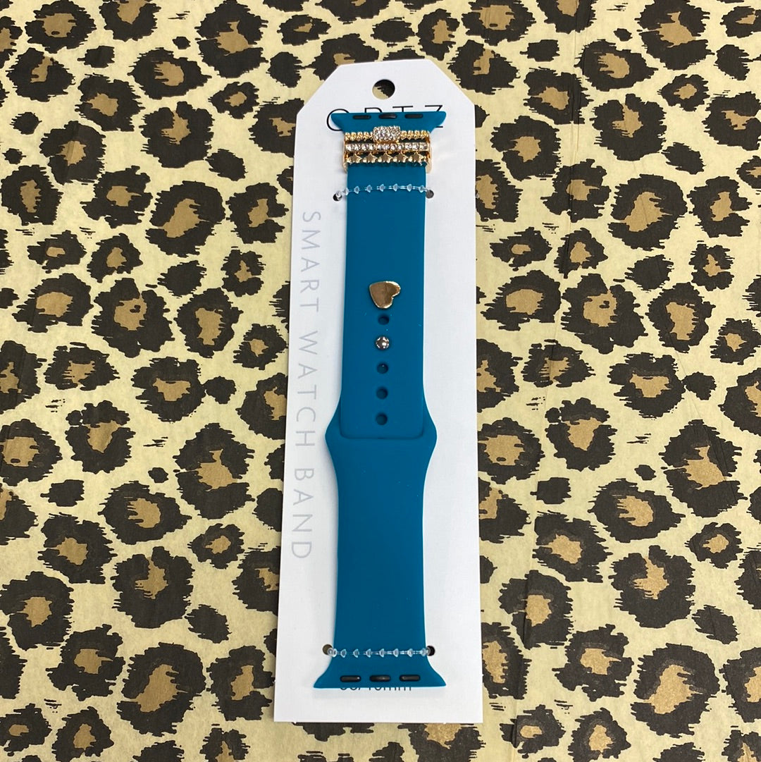 Solid Watch Band w/Charm & Rings