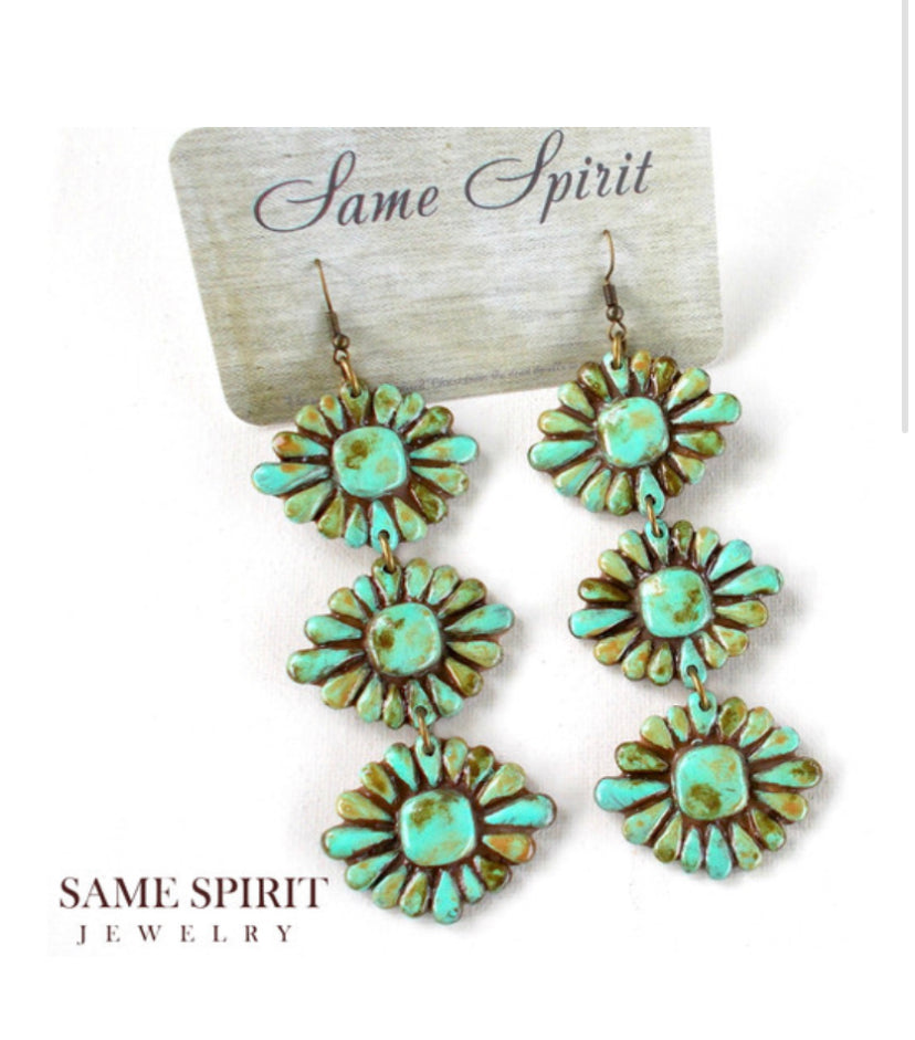 Same Spirit Tres Turquoise Earrings